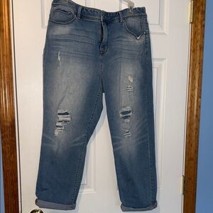 Stylish Blue Distressed Women Jeans